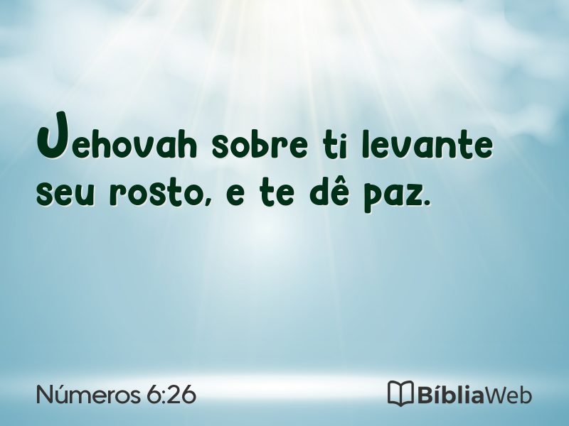 Números 6:26 em imagem para compartilhar