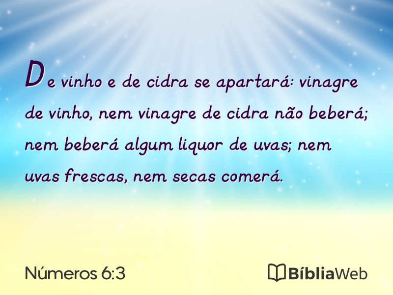 Números 6:3 em imagem para compartilhar