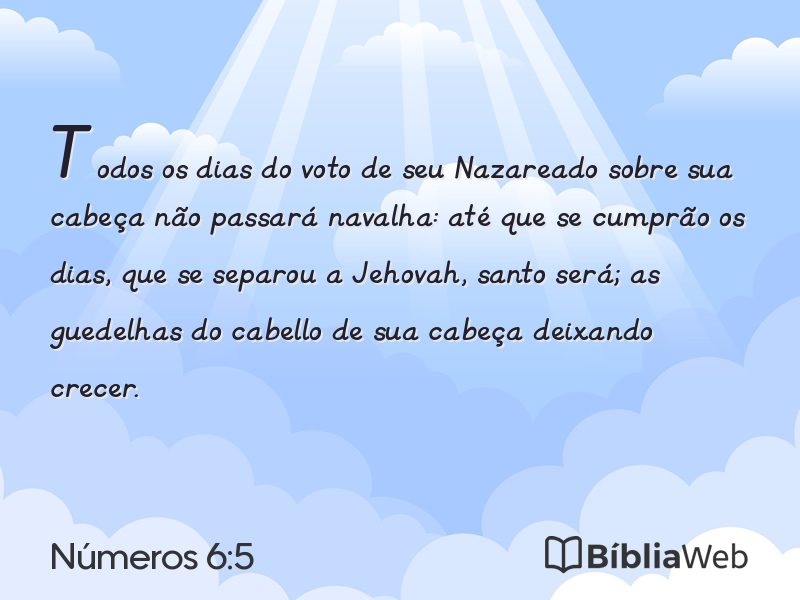 Números 6:5 em imagem para compartilhar