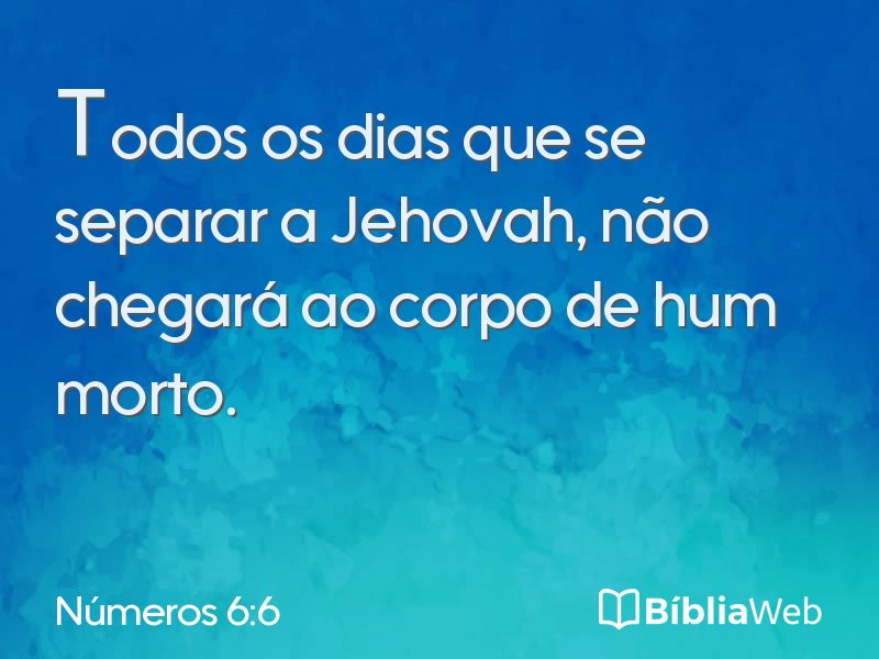 Números 6:6 em imagem para compartilhar