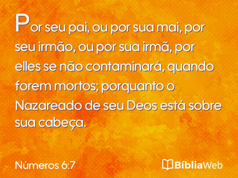Números 6:7 em imagem para compartilhar