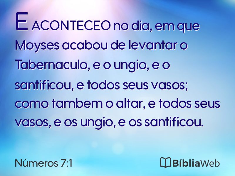 Números 7:1 em imagem para compartilhar