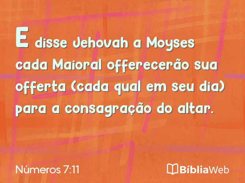 Números 7:11 em imagem para compartilhar