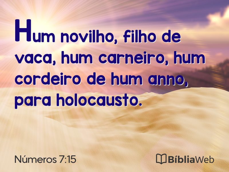 Números 7:15 em imagem para compartilhar