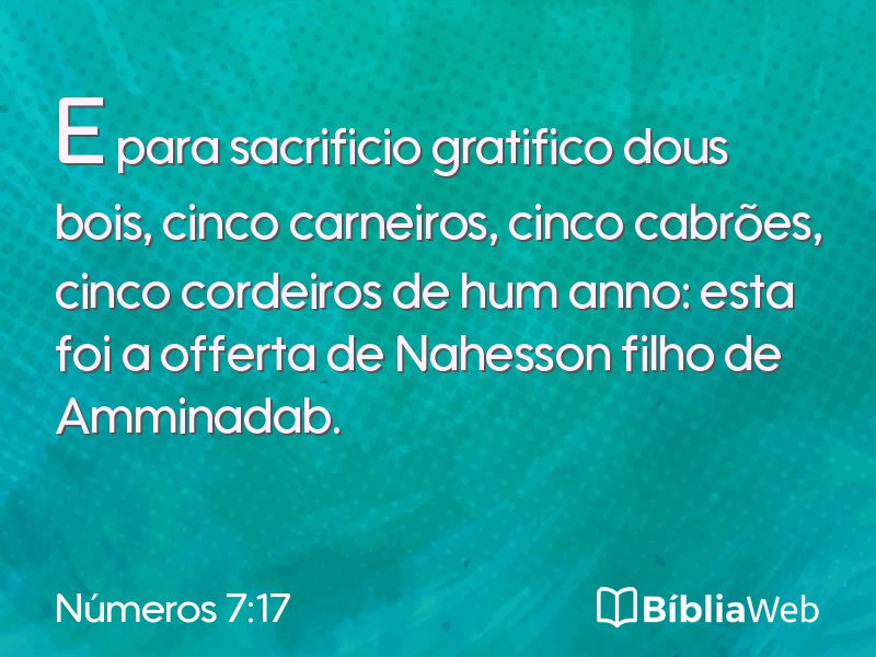 Números 7:17 em imagem para compartilhar