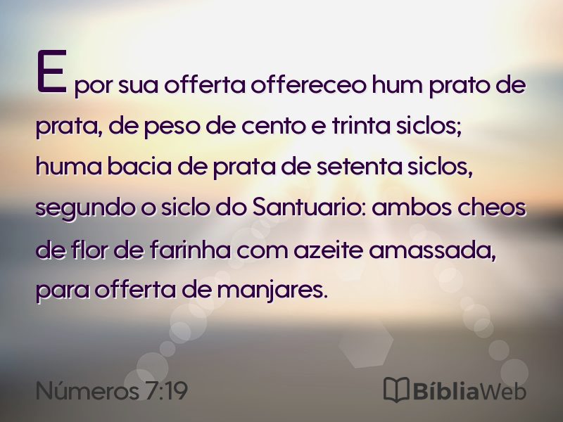 Números 7:19 em imagem para compartilhar