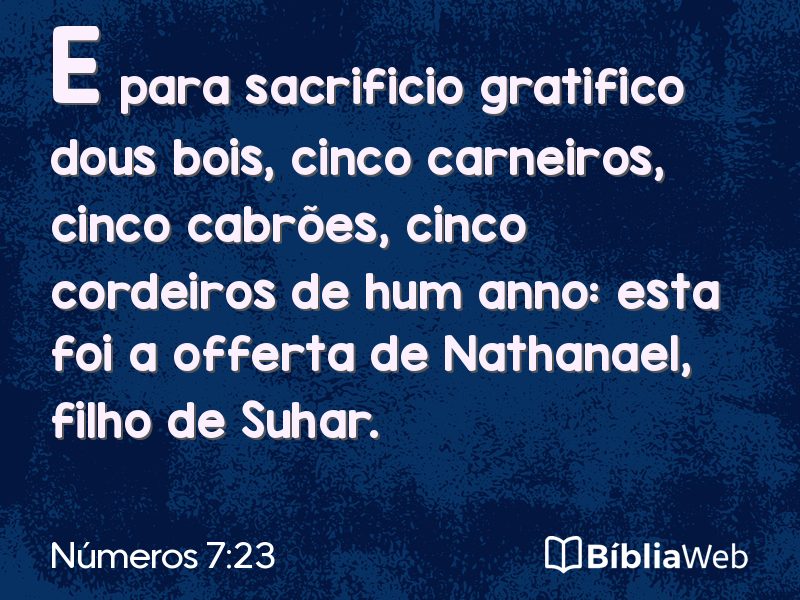 Números 7:23 em imagem para compartilhar
