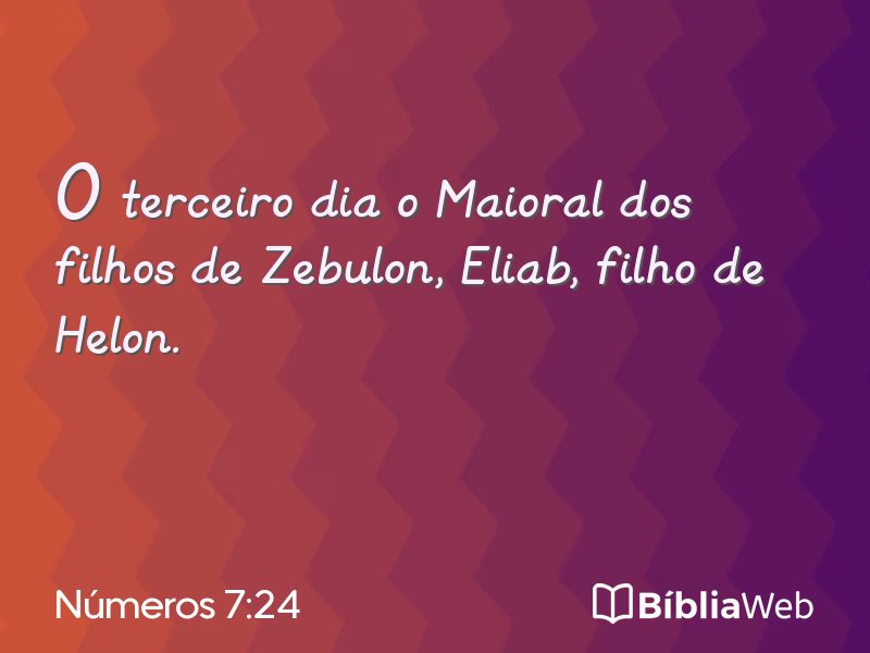 Números 7:24 em imagem para compartilhar