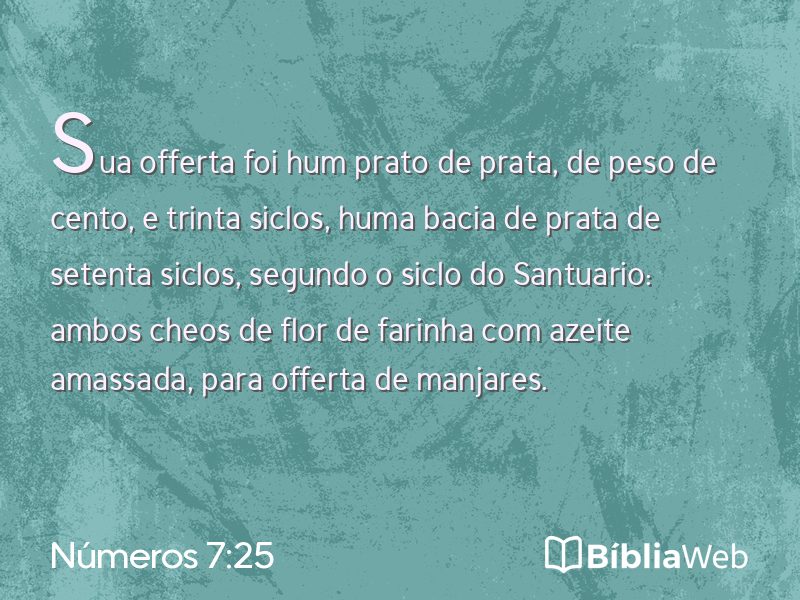 Números 7:25 em imagem para compartilhar