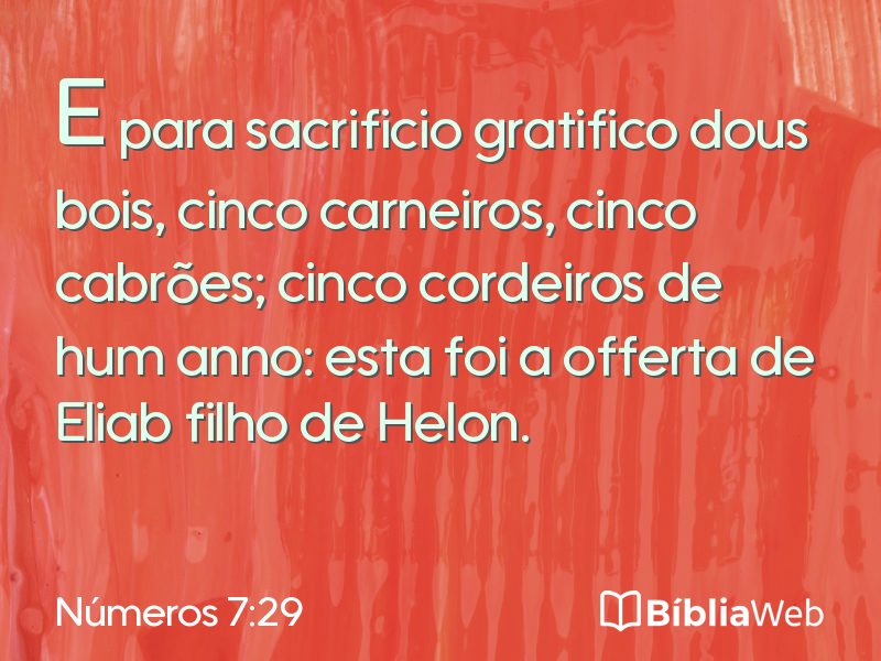 Números 7:29 em imagem para compartilhar
