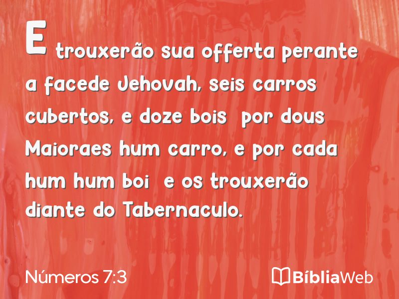 Números 7:3 em imagem para compartilhar