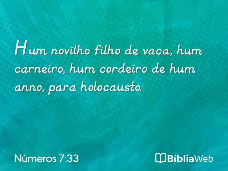 Números 7:33 em imagem para compartilhar