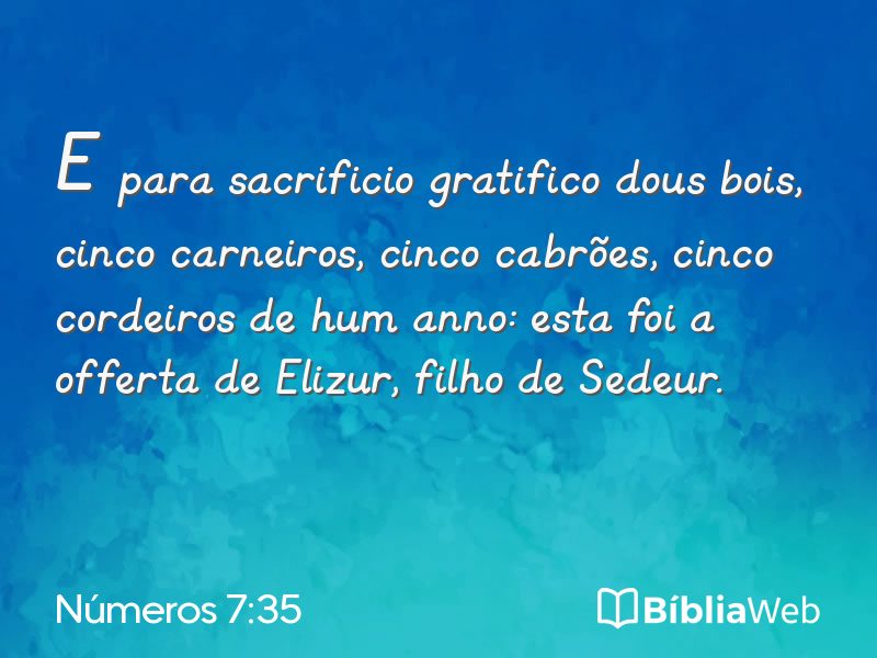 Números 7:35 em imagem para compartilhar