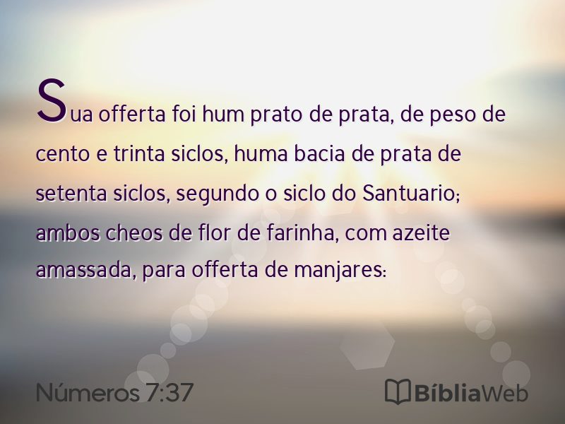 Números 7:37 em imagem para compartilhar