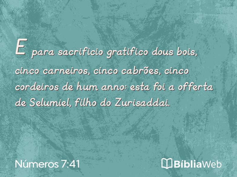 Números 7:41 em imagem para compartilhar
