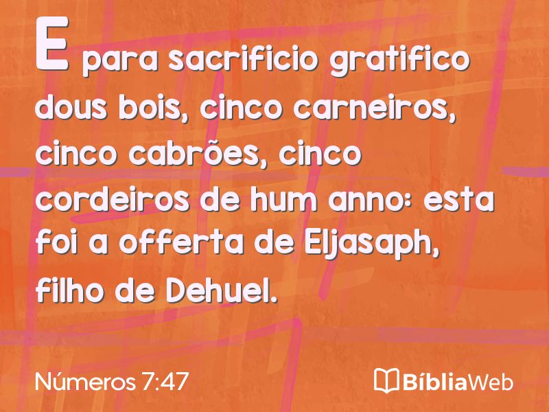 Números 7:47 em imagem para compartilhar
