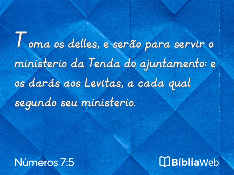Números 7:5 em imagem para compartilhar