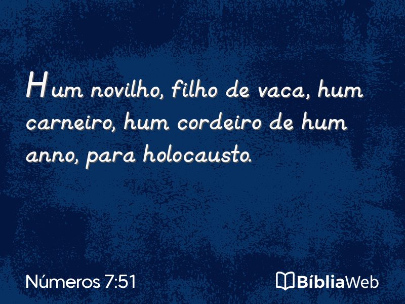 Números 7:51 em imagem para compartilhar