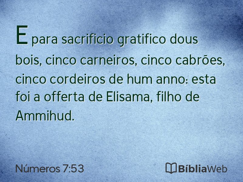 Números 7:53 em imagem para compartilhar