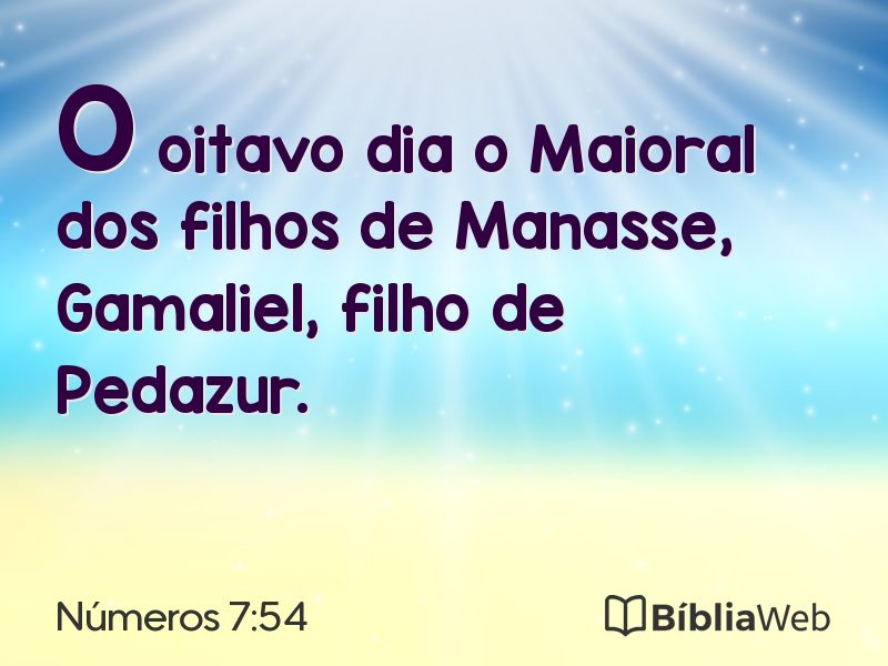 Números 7:54 em imagem para compartilhar
