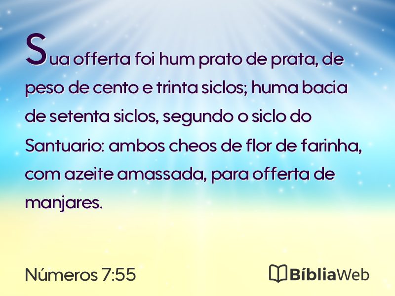 Números 7:55 em imagem para compartilhar