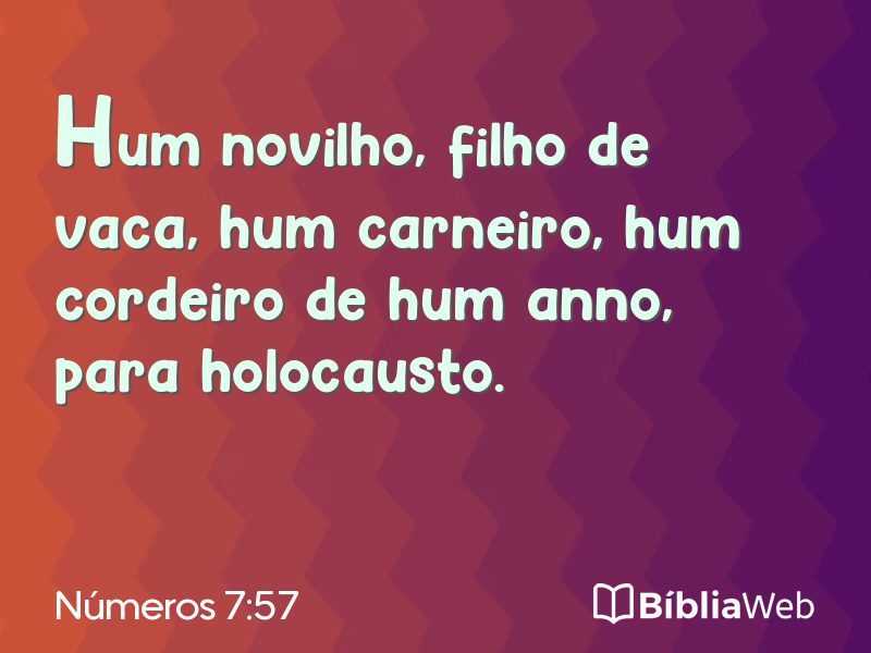 Números 7:57 em imagem para compartilhar