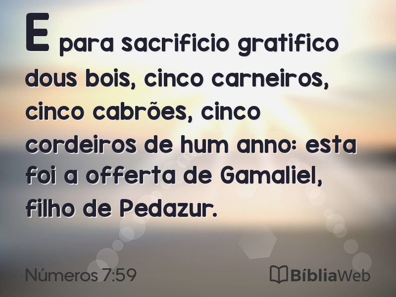 Números 7:59 em imagem para compartilhar