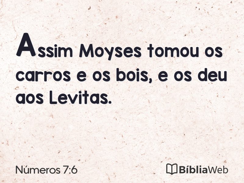 Números 7:6 em imagem para compartilhar