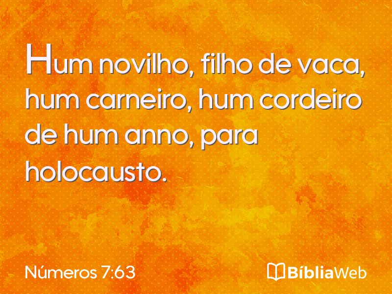 Números 7:63 em imagem para compartilhar