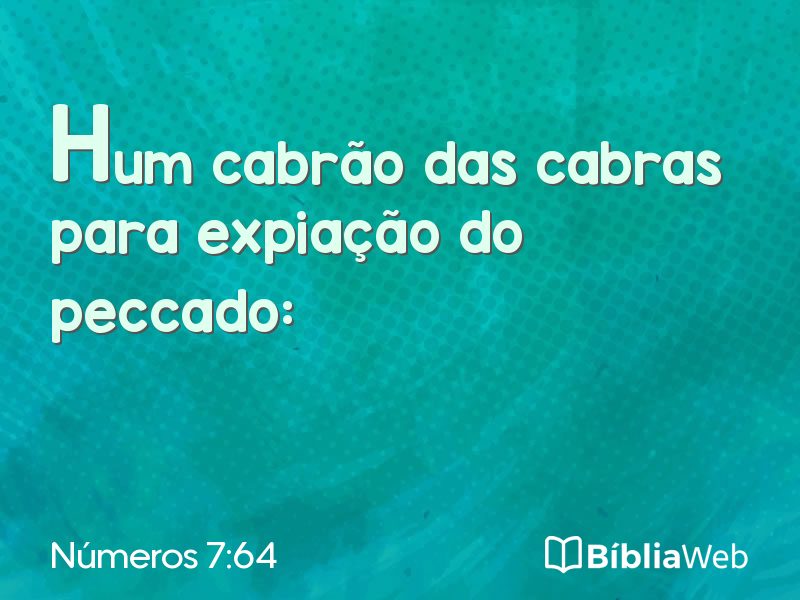 Números 7:64 em imagem para compartilhar