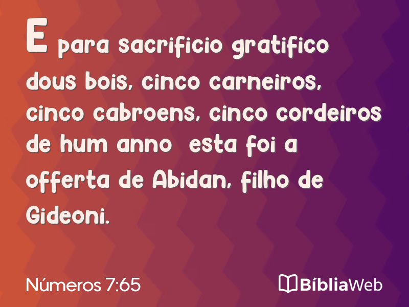 Números 7:65 em imagem para compartilhar