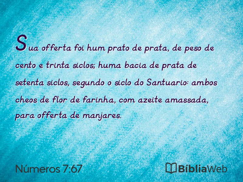 Números 7:67 em imagem para compartilhar
