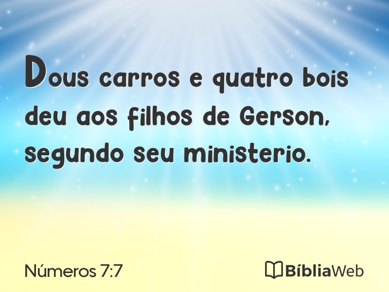 Números 7:7 em imagem para compartilhar