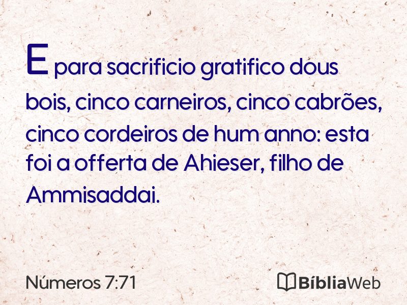Números 7:71 em imagem para compartilhar