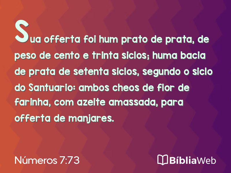 Números 7:73 em imagem para compartilhar