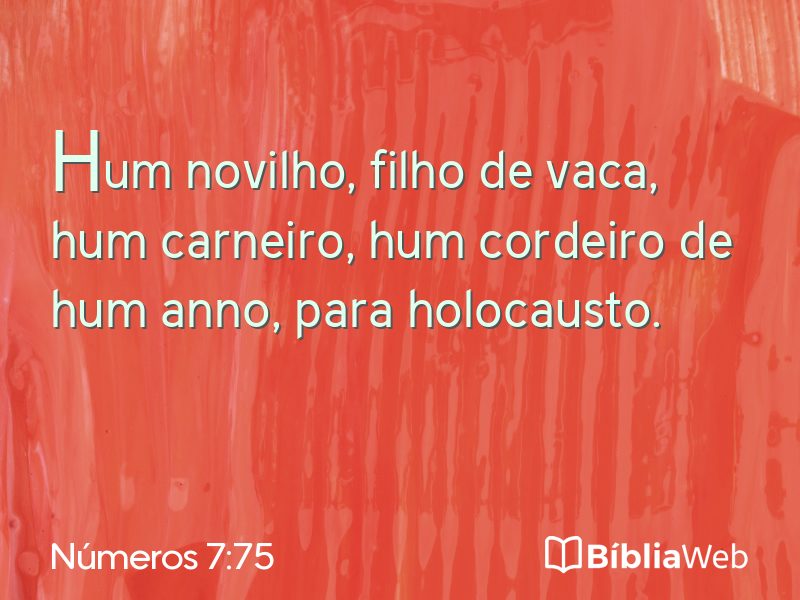 Números 7:75 em imagem para compartilhar