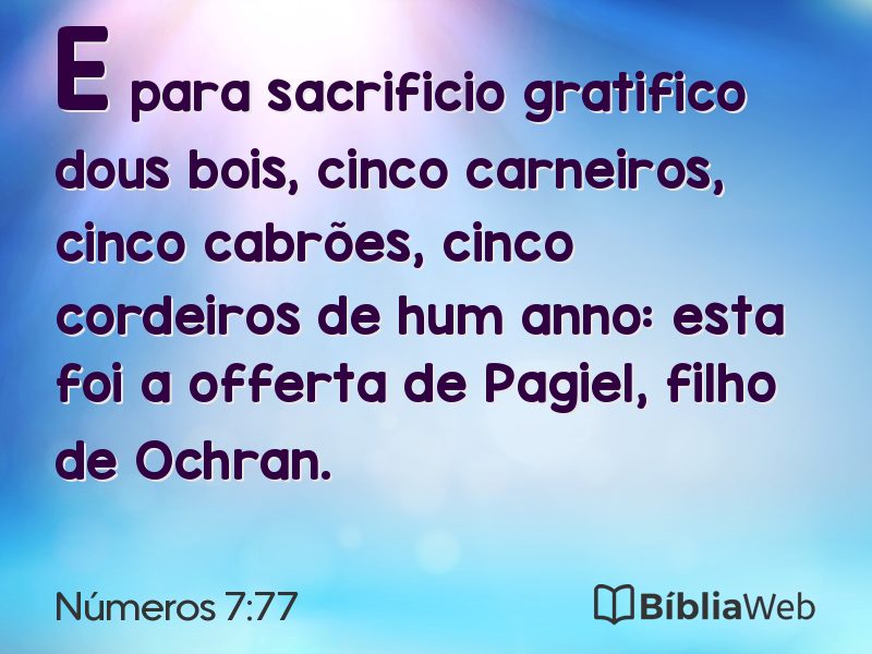 Números 7:77 em imagem para compartilhar