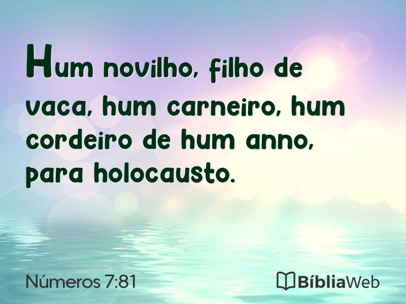 Números 7:81 em imagem para compartilhar