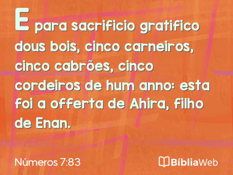 Números 7:83 em imagem para compartilhar