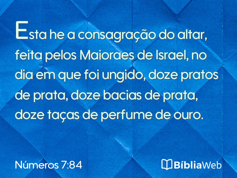 Números 7:84 em imagem para compartilhar