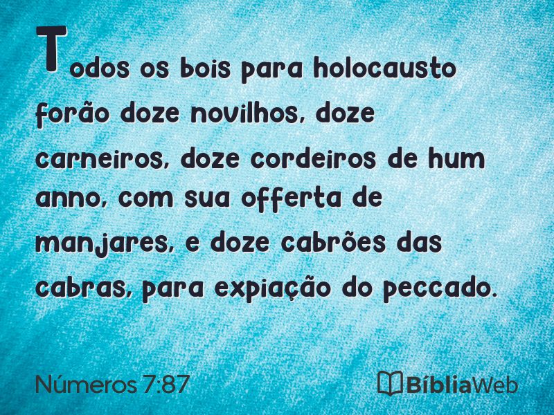 Números 7:87 em imagem para compartilhar