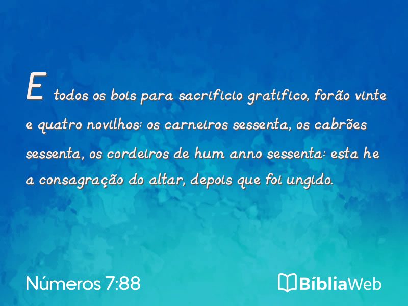Números 7:88 em imagem para compartilhar