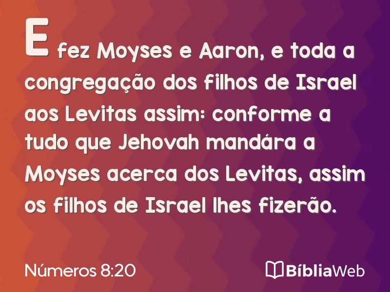 Números 8:20 em imagem para compartilhar