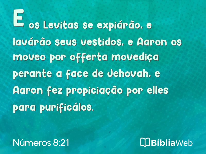 Números 8:21 em imagem para compartilhar