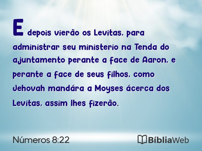 Números 8:22 em imagem para compartilhar
