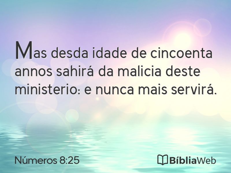Números 8:25 em imagem para compartilhar