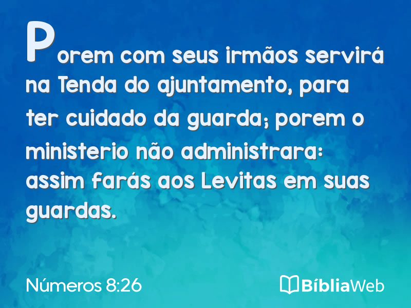 Números 8:26 em imagem para compartilhar