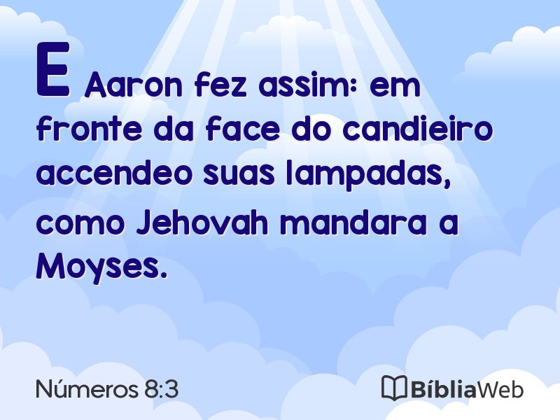 Números 8:3 em imagem para compartilhar