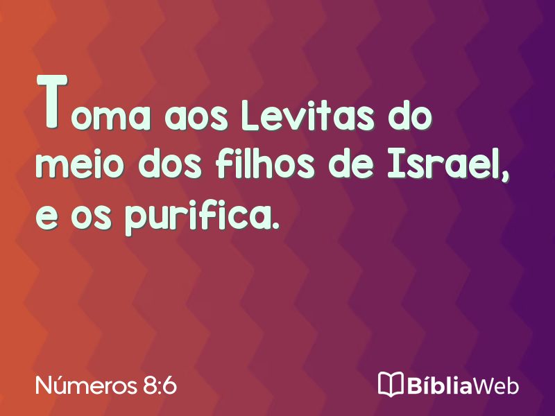 Números 8:6 em imagem para compartilhar