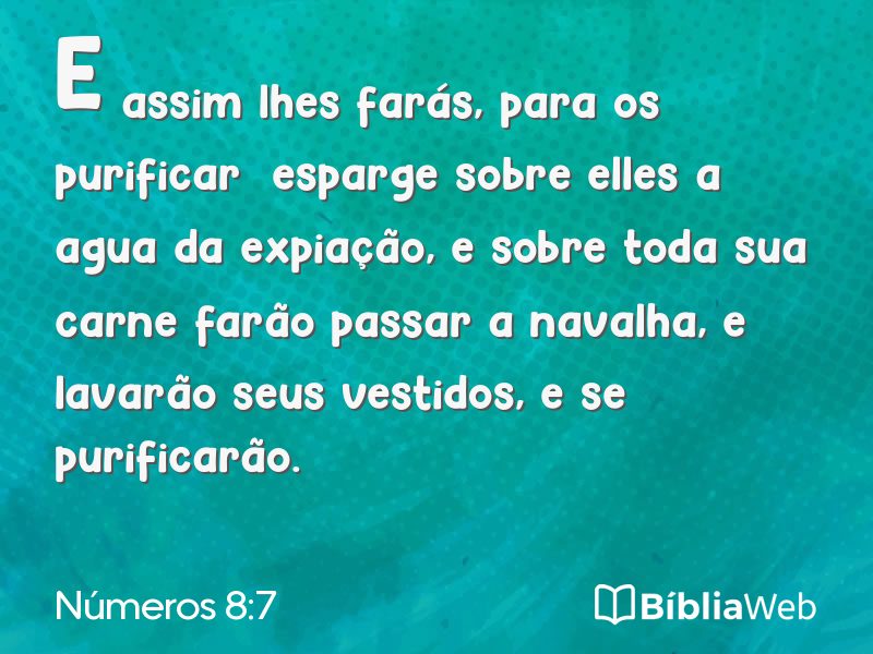 Números 8:7 em imagem para compartilhar